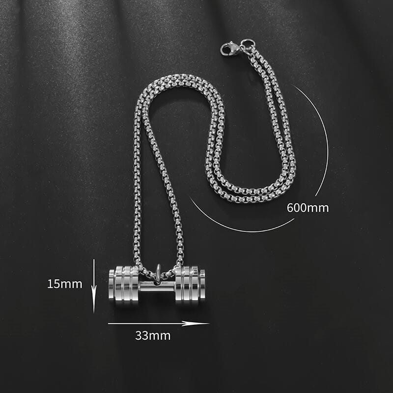 Titanium Steel Dumbbell Necklace