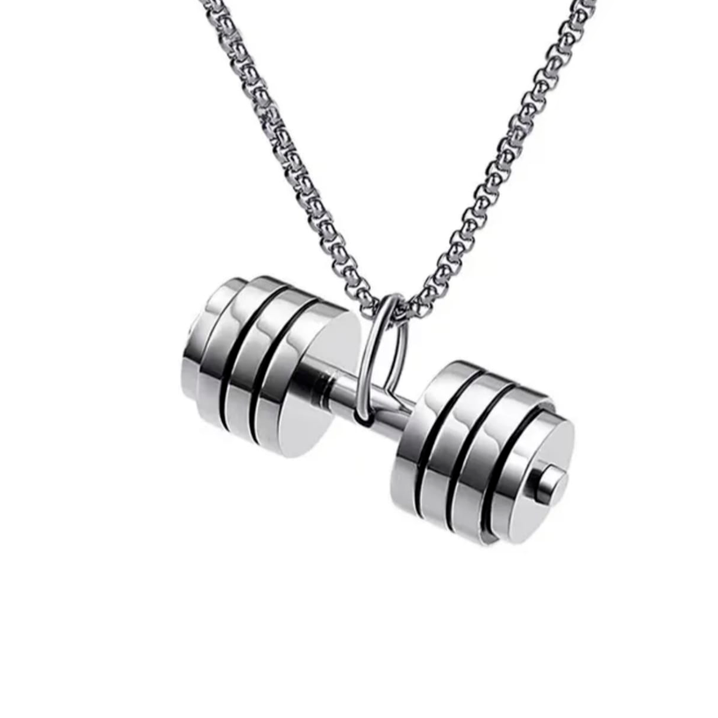Titanium Steel Dumbbell Necklace