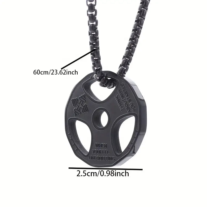 Titanium Steel GYM Disc Necklace